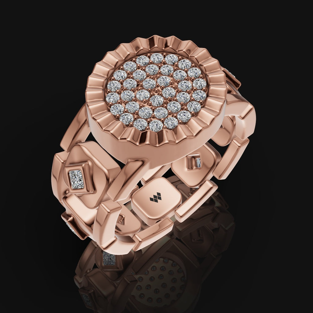 Modern Flex-Fit Silver Ring with Moissanite Accents – 925 Sterling Silver