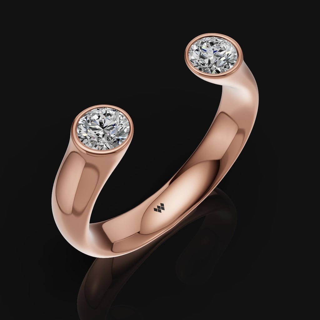 Modern Open-Ended Moissanite Ring in 925 Sterling Silver – Sleek & Stylish