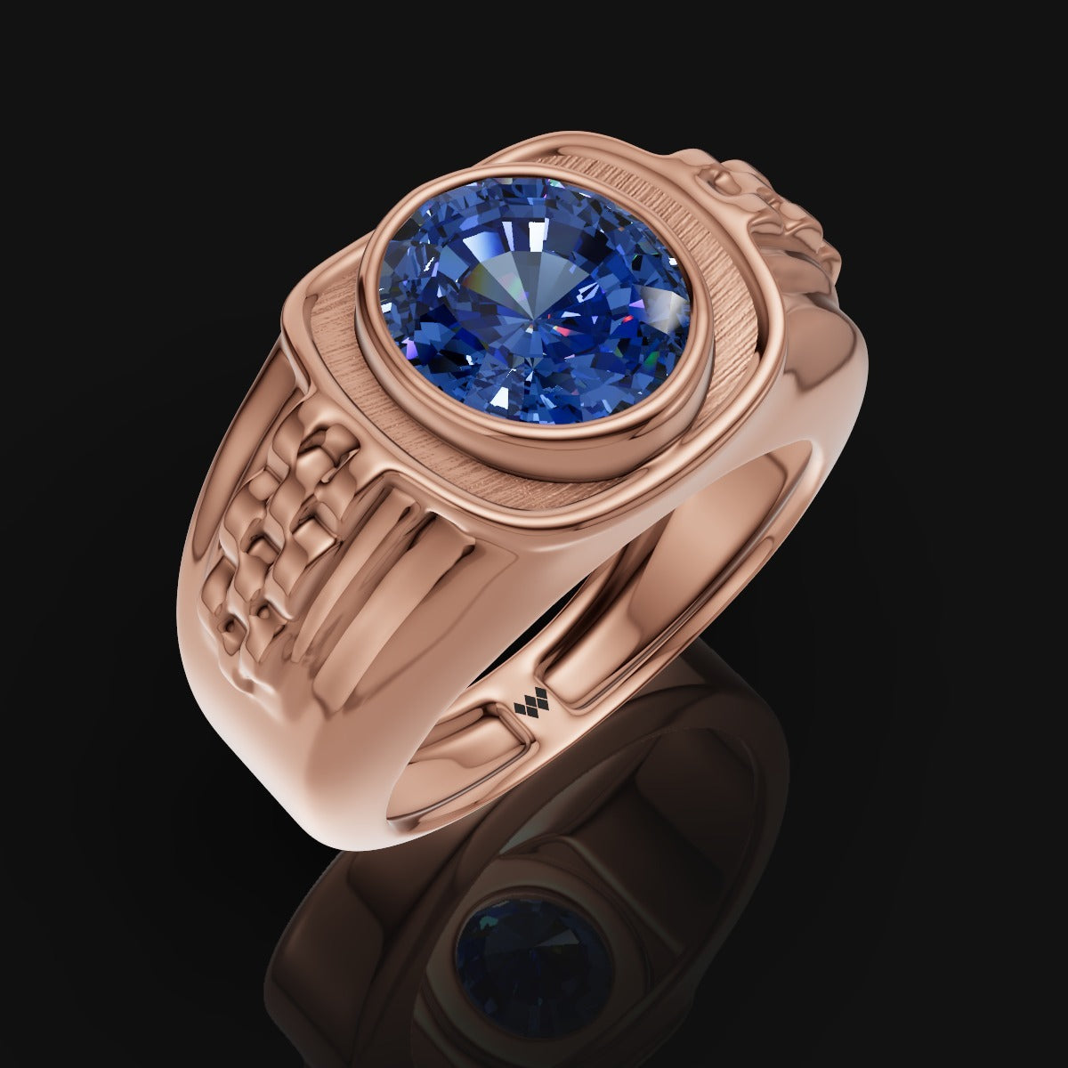 925 Sterling Silver Ring with Blue CZ Diamond