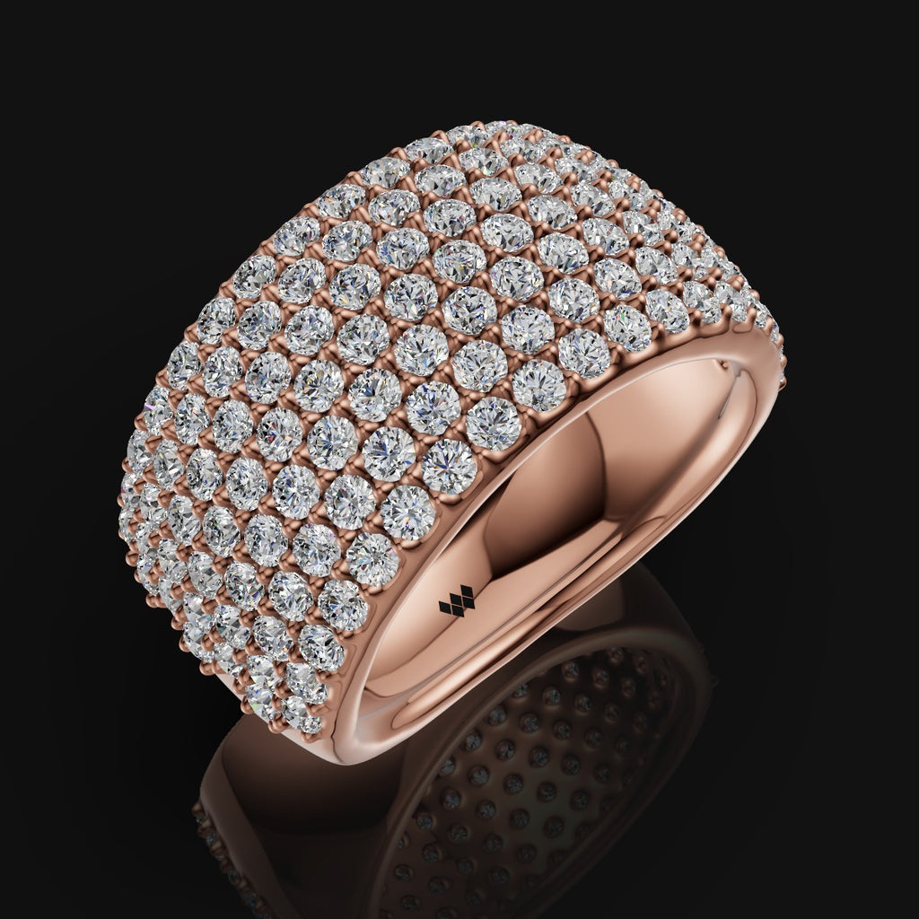 925 Sterling Silver Moissanite Diamond Band Ring