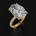 925 Sterling Silver 7 CT Oval Cut Moissanite Engagement Ring