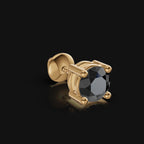Virat Kohli Inspired 925 Silver Black Stud Earring