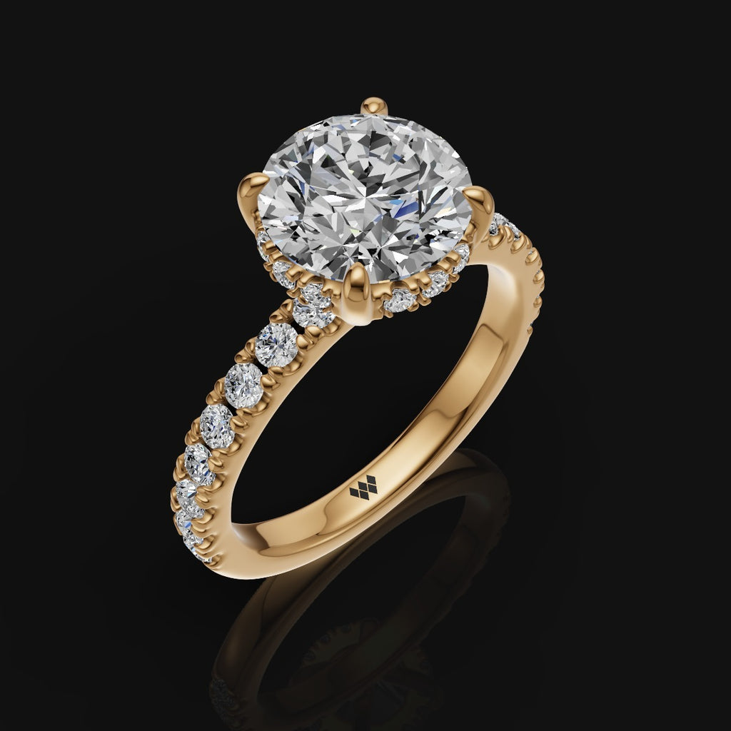 925 Silver Classic Halo Moissanite Proposal Ring