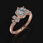 925 Sterling Silver Elegant Round-Cut Moissanite Diamond Ring For Women