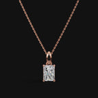 925 Sterling Silver Radiant Shape Moissanite Diamond Pendant