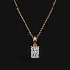 925 Sterling Silver Radiant Shape Moissanite Diamond Pendant