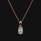 925 Sterling Silver Oval Shape Moissanite Diamond Pendant