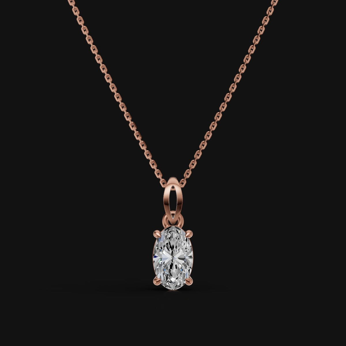 925 Sterling Silver Oval Shape Moissanite Diamond Pendant