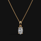 925 Sterling Silver Oval Shape Moissanite Diamond Pendant