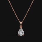 925 Sterling Silver Pear Shape Moissanite Diamond Pendant