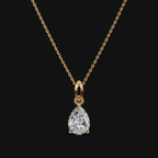 925 Sterling Silver Pear Shape Moissanite Diamond Pendant
