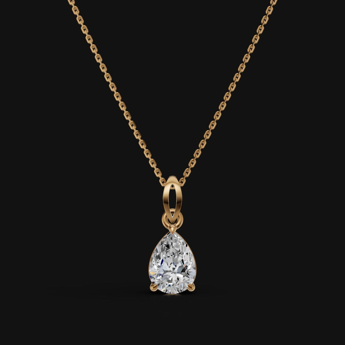 925 Sterling Silver Pear Shape Moissanite Diamond Pendant