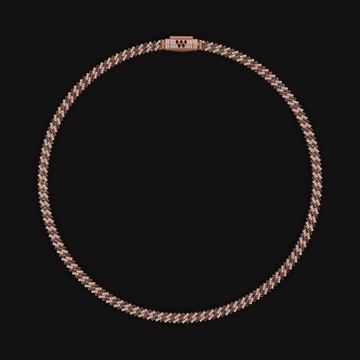 6MM 925 Sterling Silver Moissanite Diamond Black & White Cuban Chain