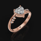 Sparkling Heart Moissanite Ring in 925 Sterling Silver