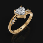 Sparkling Heart Moissanite Ring in 925 Sterling Silver