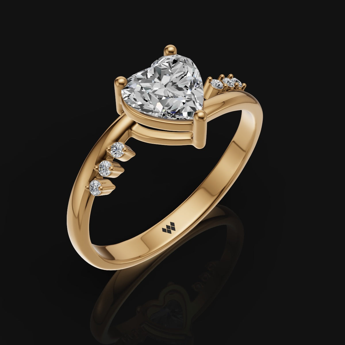 Sparkling Heart Moissanite Ring in 925 Sterling Silver