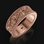 925 Sterling Silver Vintage Engraved Band Ring