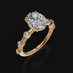 925 Silver Oval Moissanite Solitaire Ring