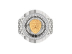 Solid Gold  And 925 Sterling Silver Gold Moissanite Diamond Bulky Lion Ring