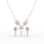 Floral Pear Drop Diamond Necklace
