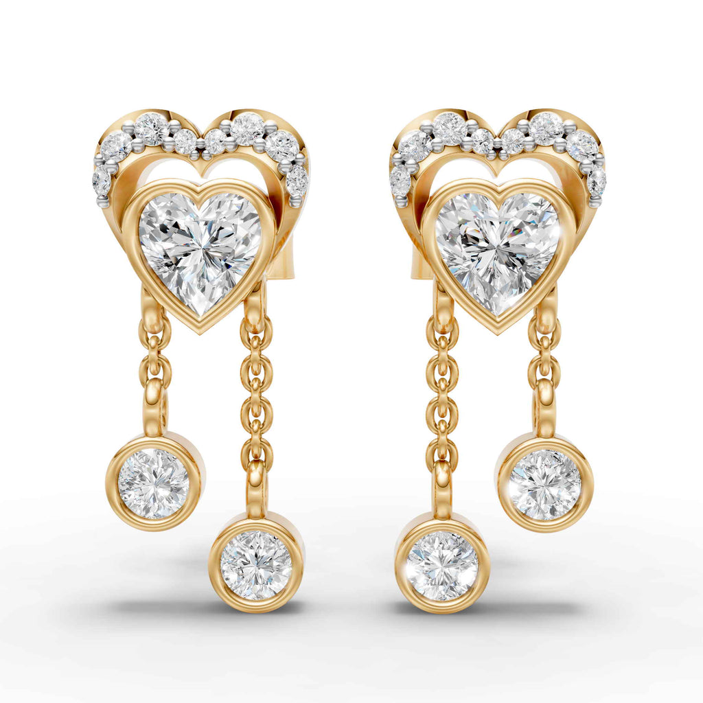 Heart Shaped with Hanging Earring ( 1 Pair )
