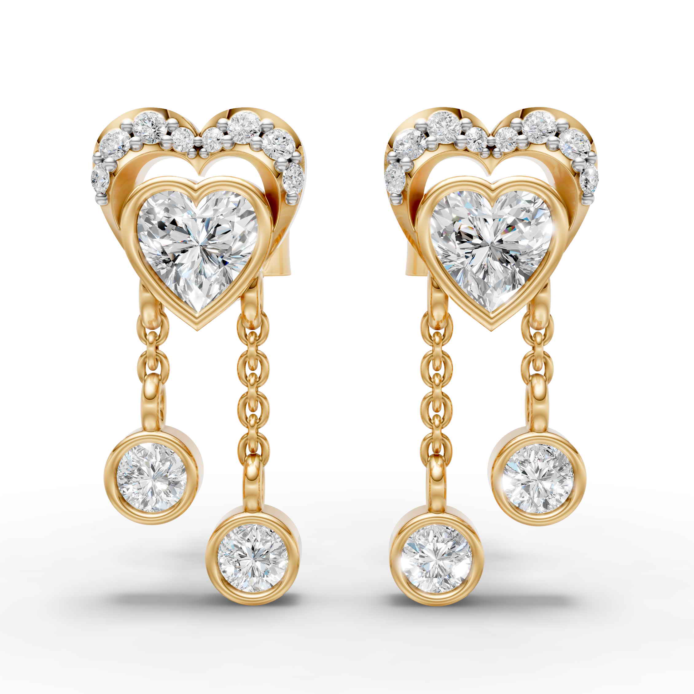 Heart Shaped with Hanging Earring ( 1 Pair )