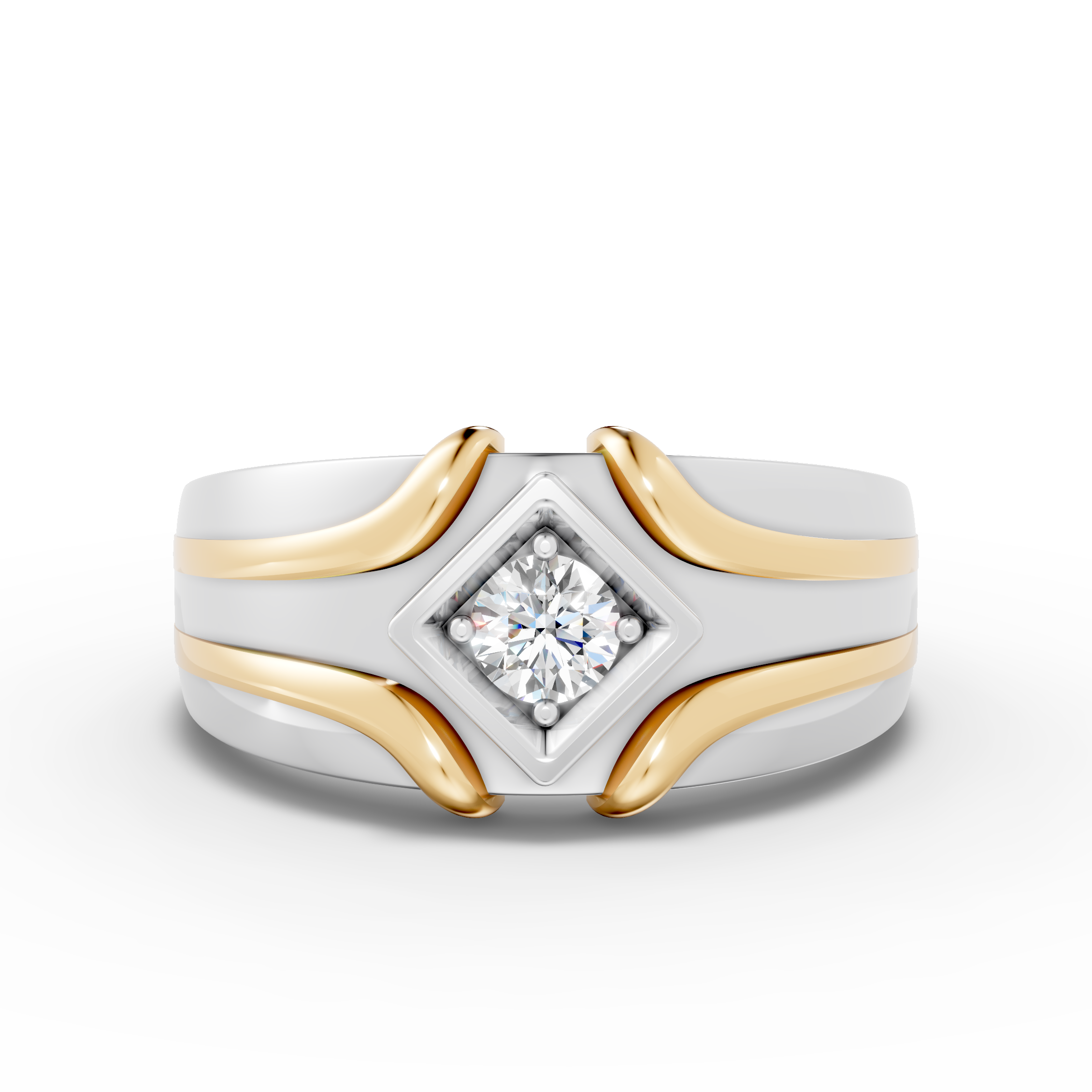 925 Sterling Silver Classic Duo Moissanite Diamond Ring
