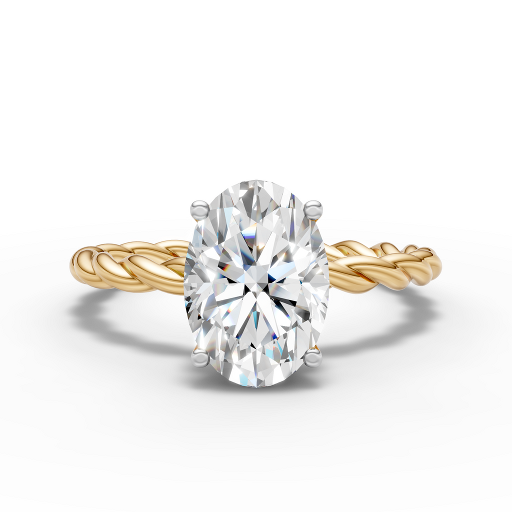 Twisted Oval Solitaire Ring