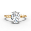 Twisted Oval Solitaire Ring