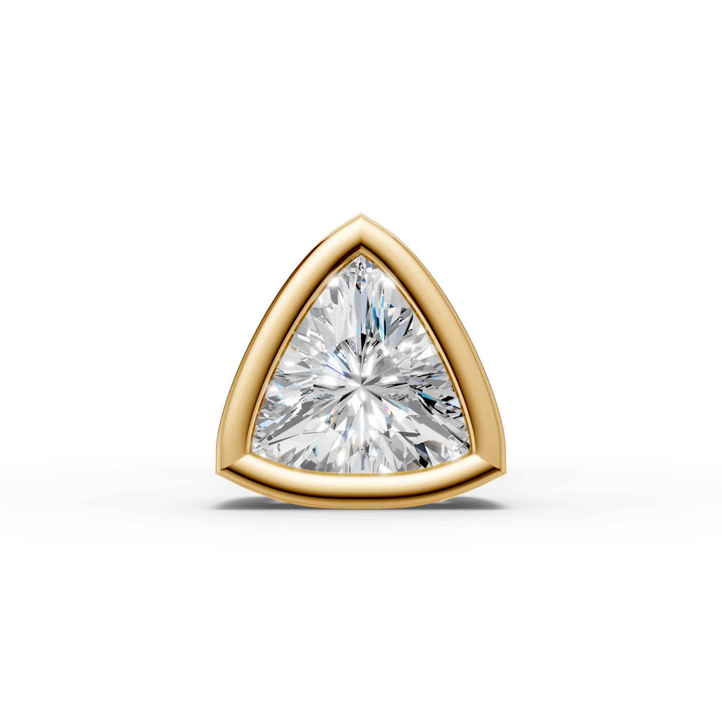 Trillion Shaped Bezel Setting Earring ( 1 PC )