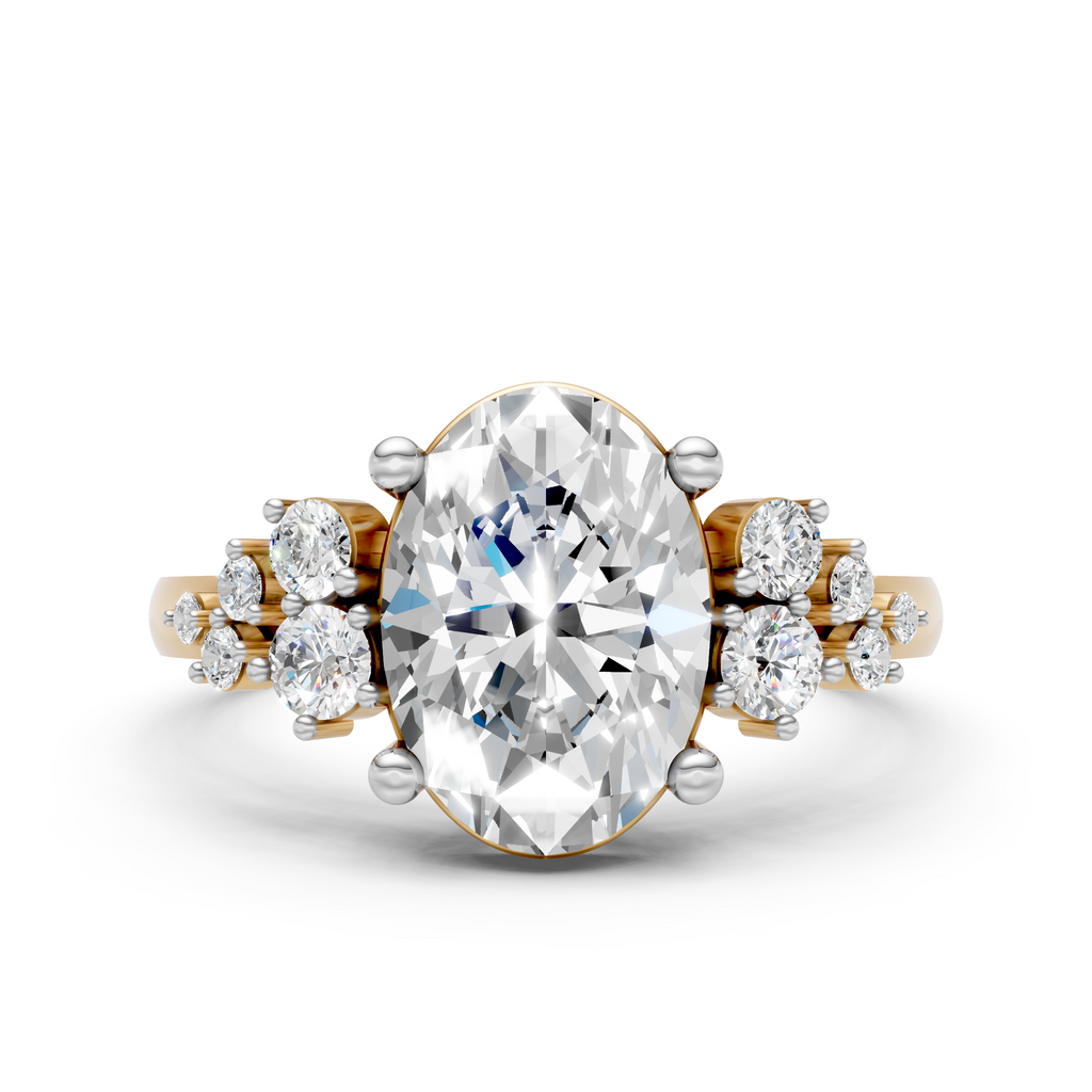 Oval Cluster Ring