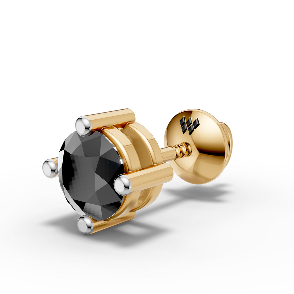 Virat Kohli Inspired Black Stud Earring (1 PC)