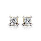 Solitaire Diamond Four Corner Earring