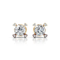 Solitaire Diamond Four Corner Earring