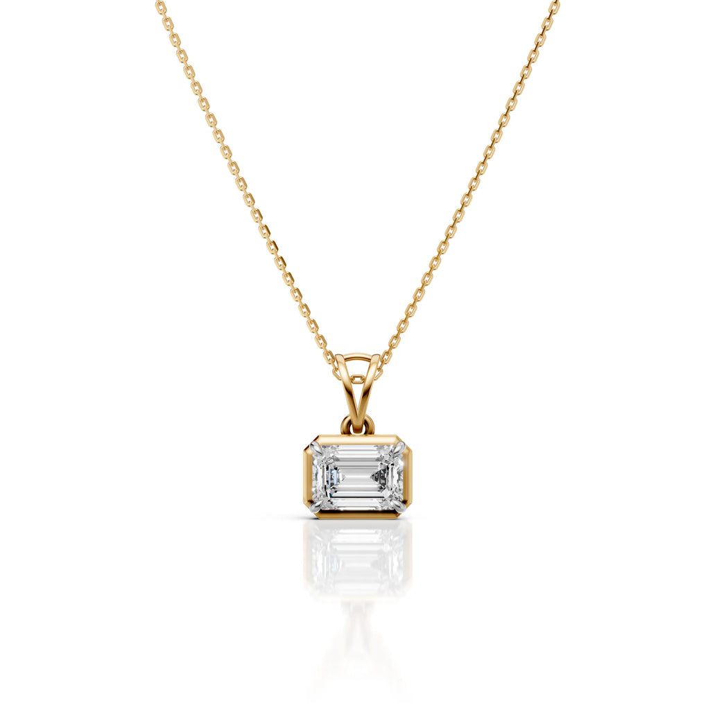 Emerald Cut Solitaire Diamond Pendant