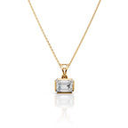 Emerald Cut Solitaire Diamond Pendant