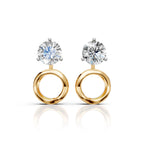 Solitaire Circle Drop Earrings