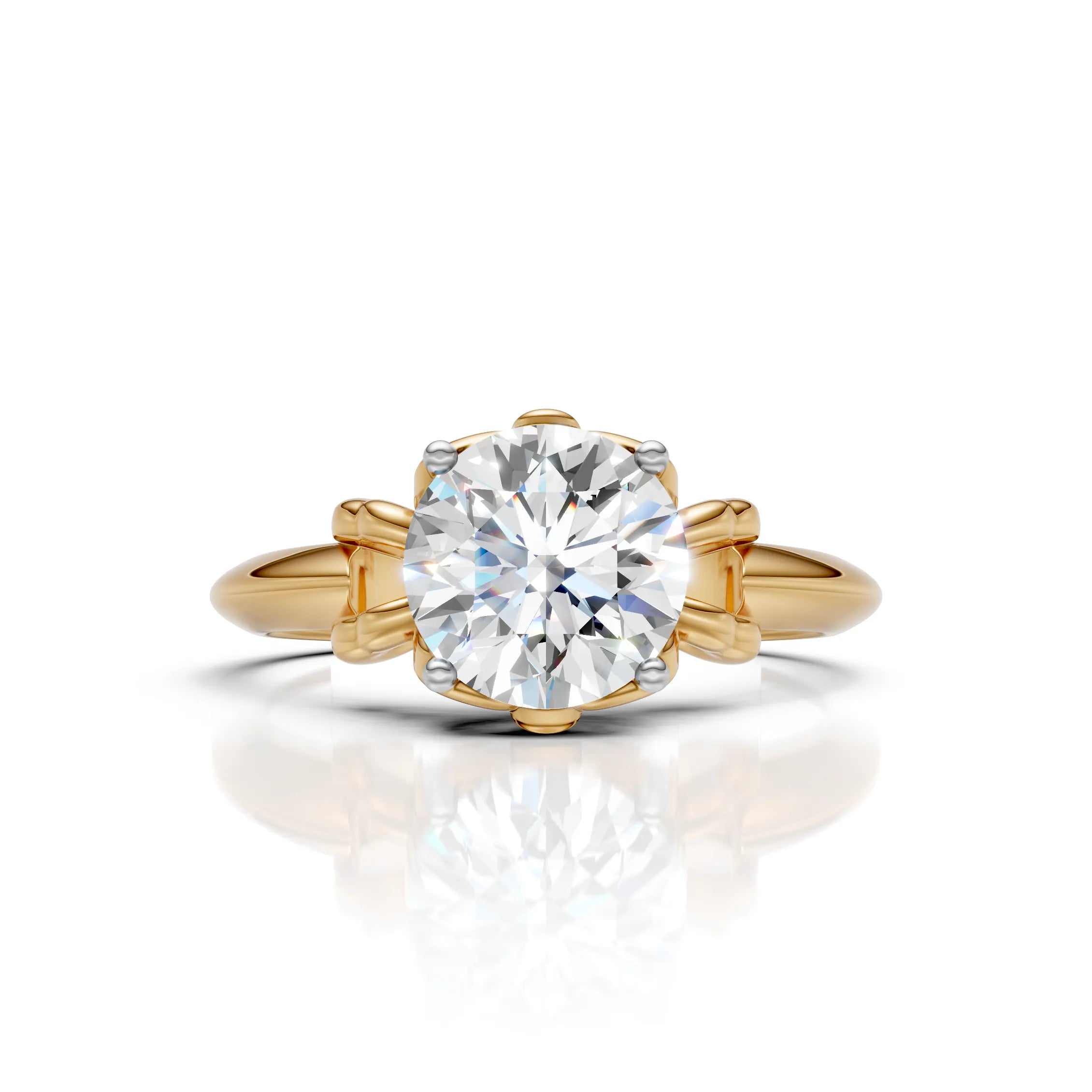 Round Brilliant Floral Diamond Ring