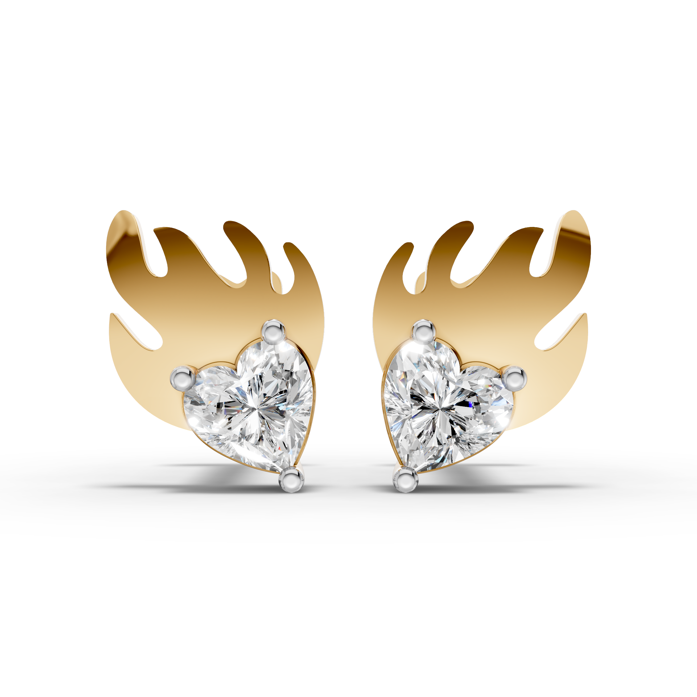Flame Heart Earrings (1 Pair)