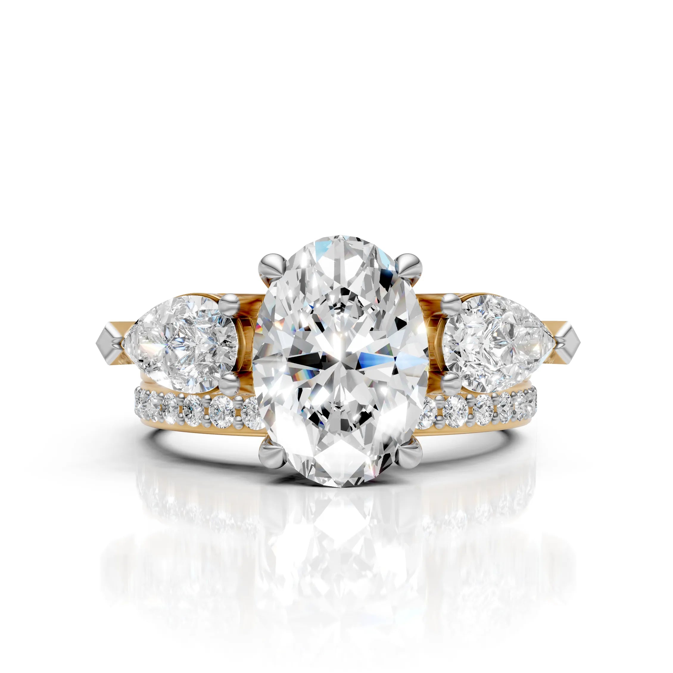 Oval & Pear Diamond 2-in-1 Ring