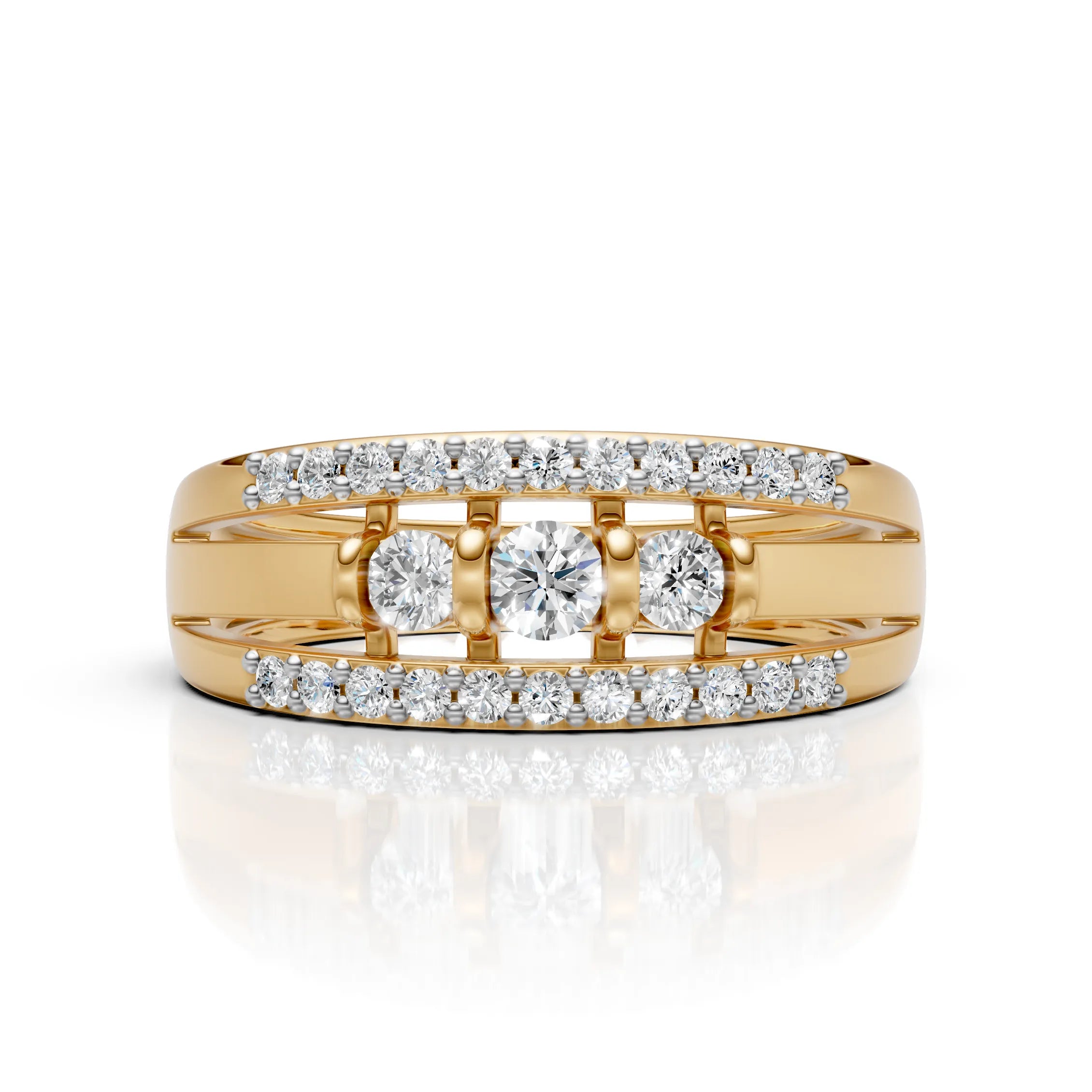 Classic Diamond Cluster Wedding Ring