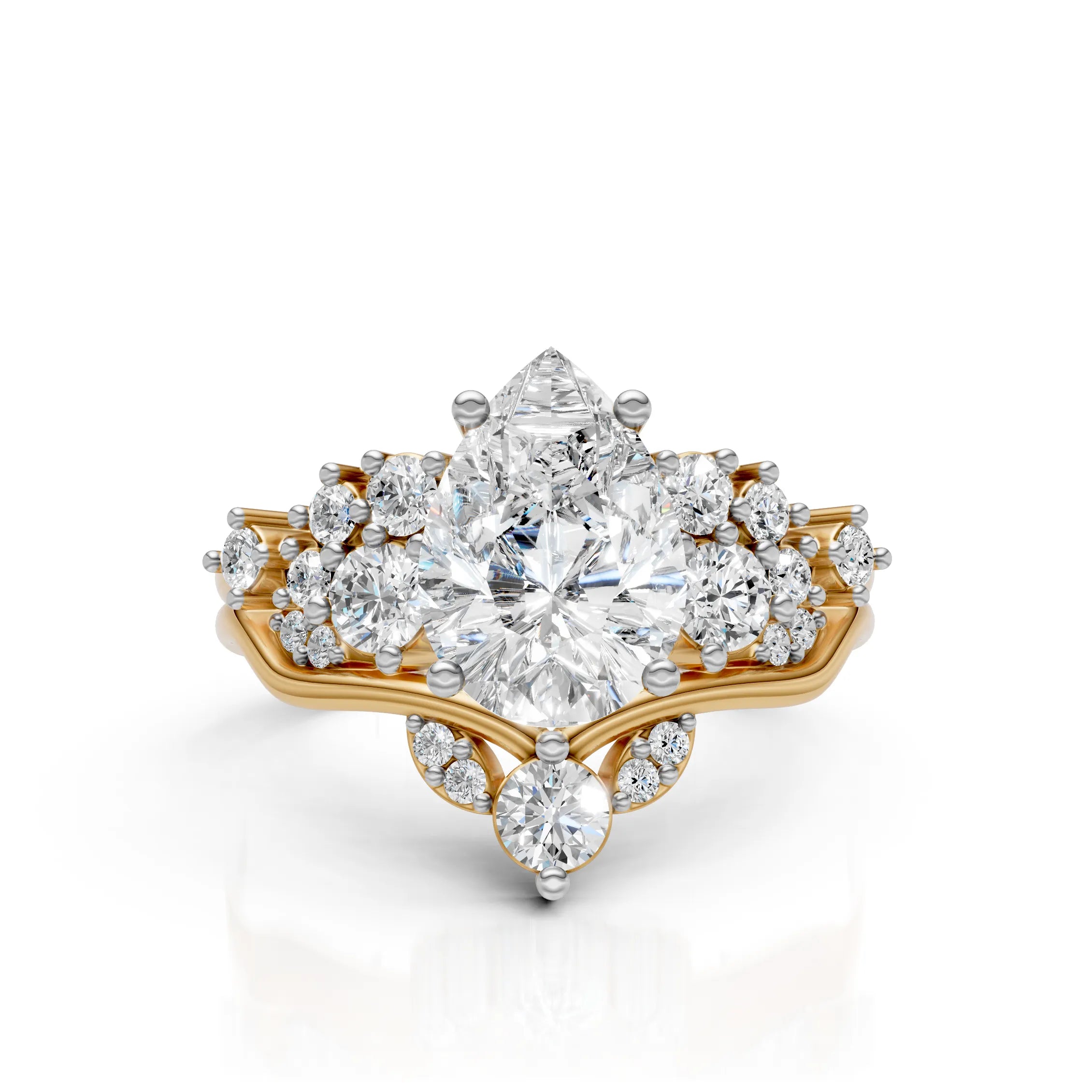 Pear Solitaire Diamond Bridal Ring Set