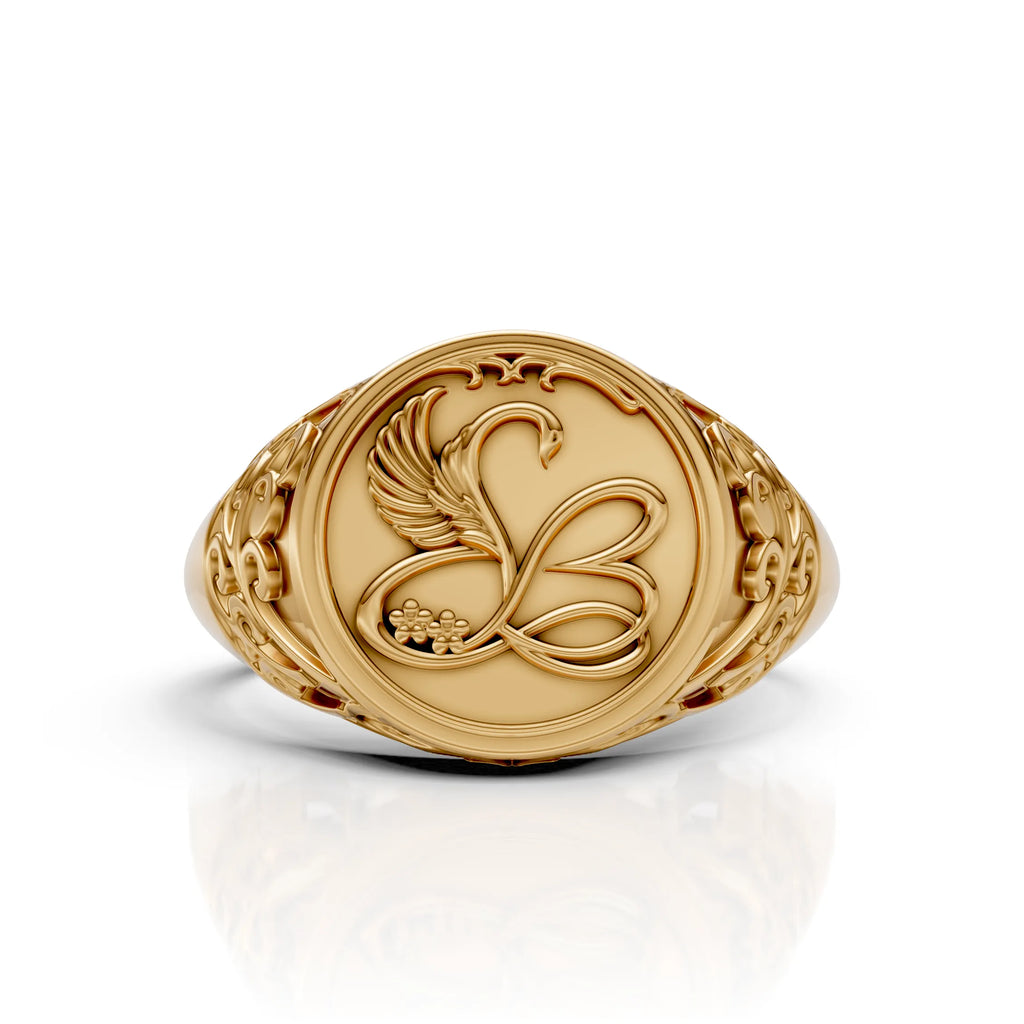 Luxury Swan Emblem Statement Ring