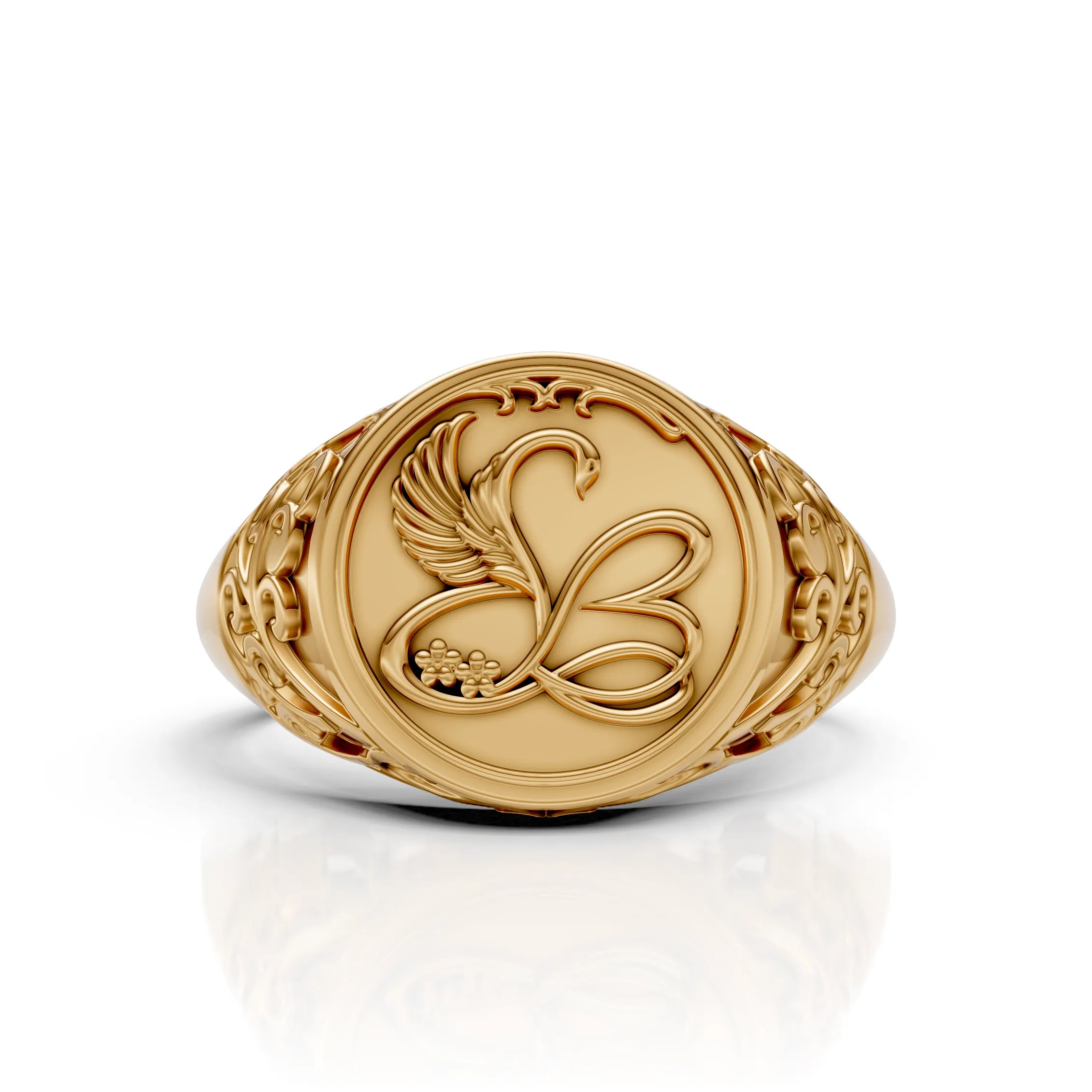 Luxury Swan Emblem Statement Ring