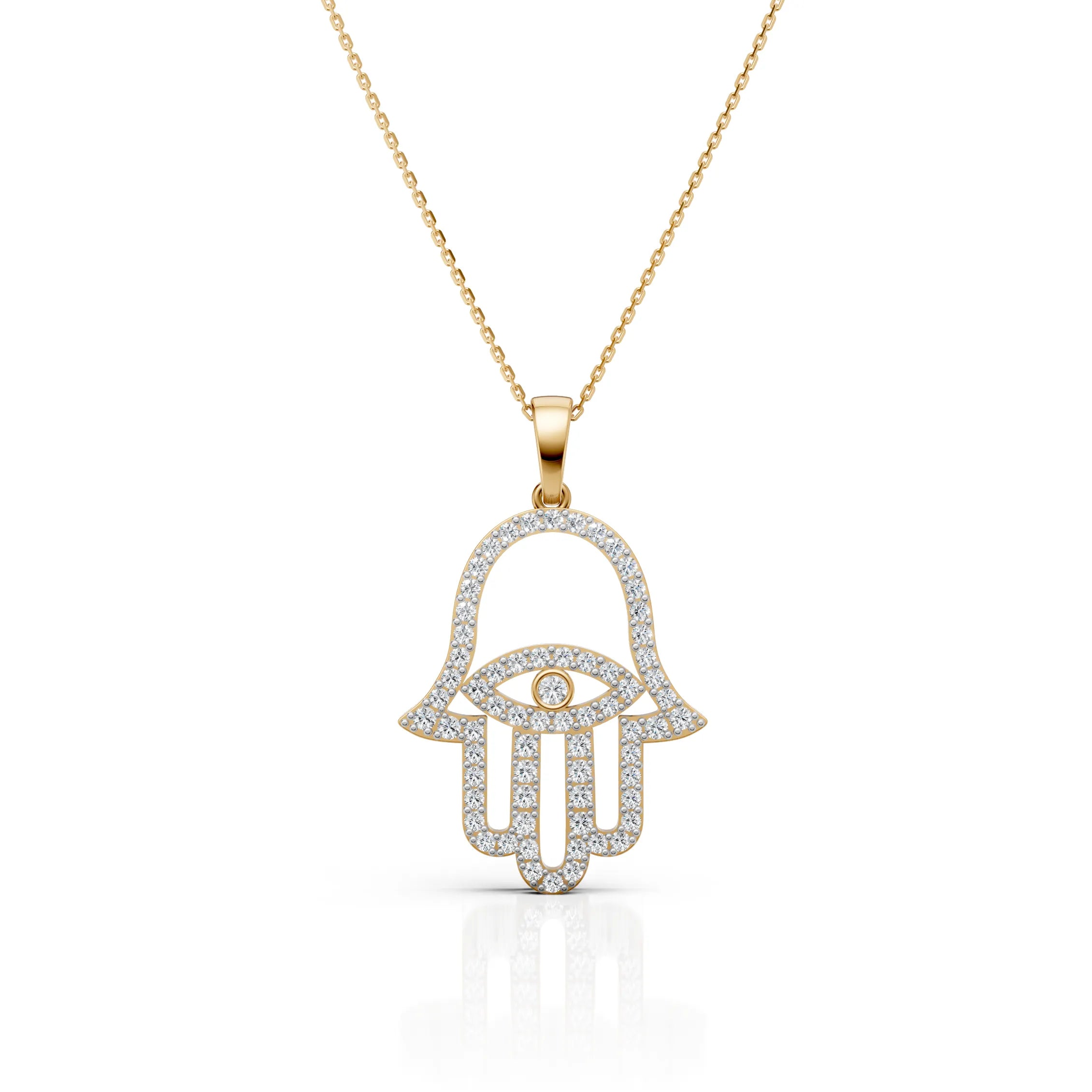 Luxury Diamond Hamsa Hand Pendant