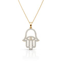 Luxury Diamond Hamsa Hand Pendant