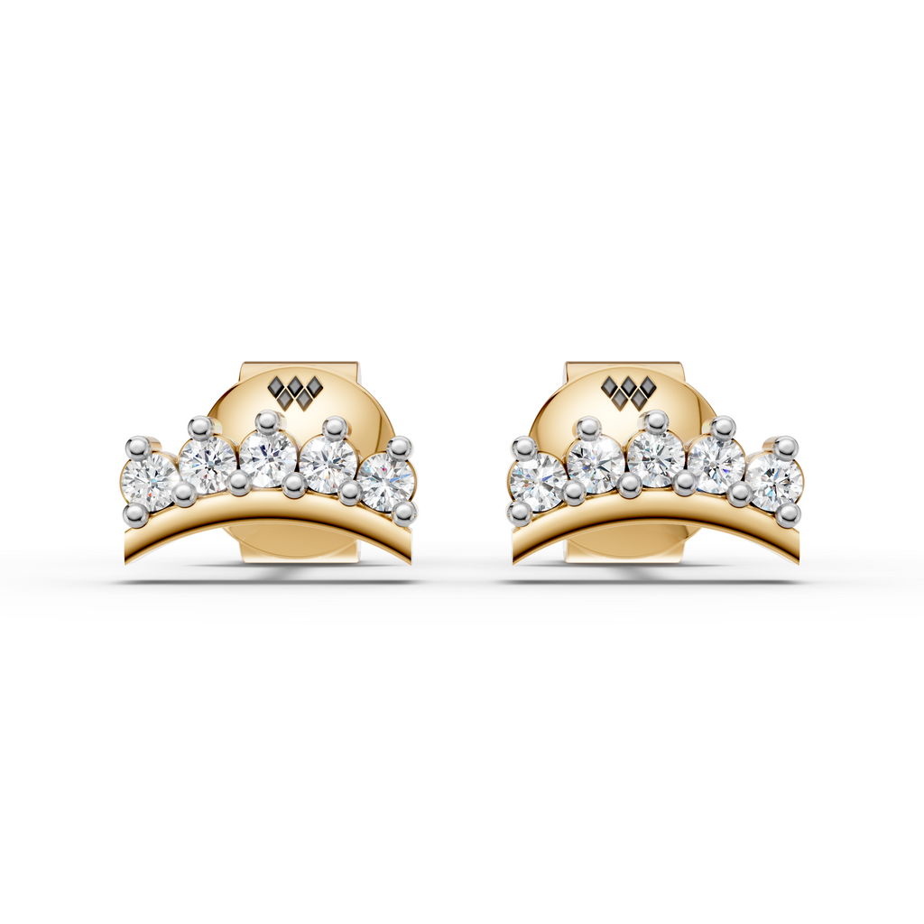 Curved Crown Stud Earrings (1 Pair)