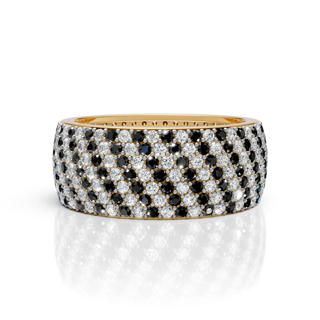 7-Line Black & White Montubhai’s Ring