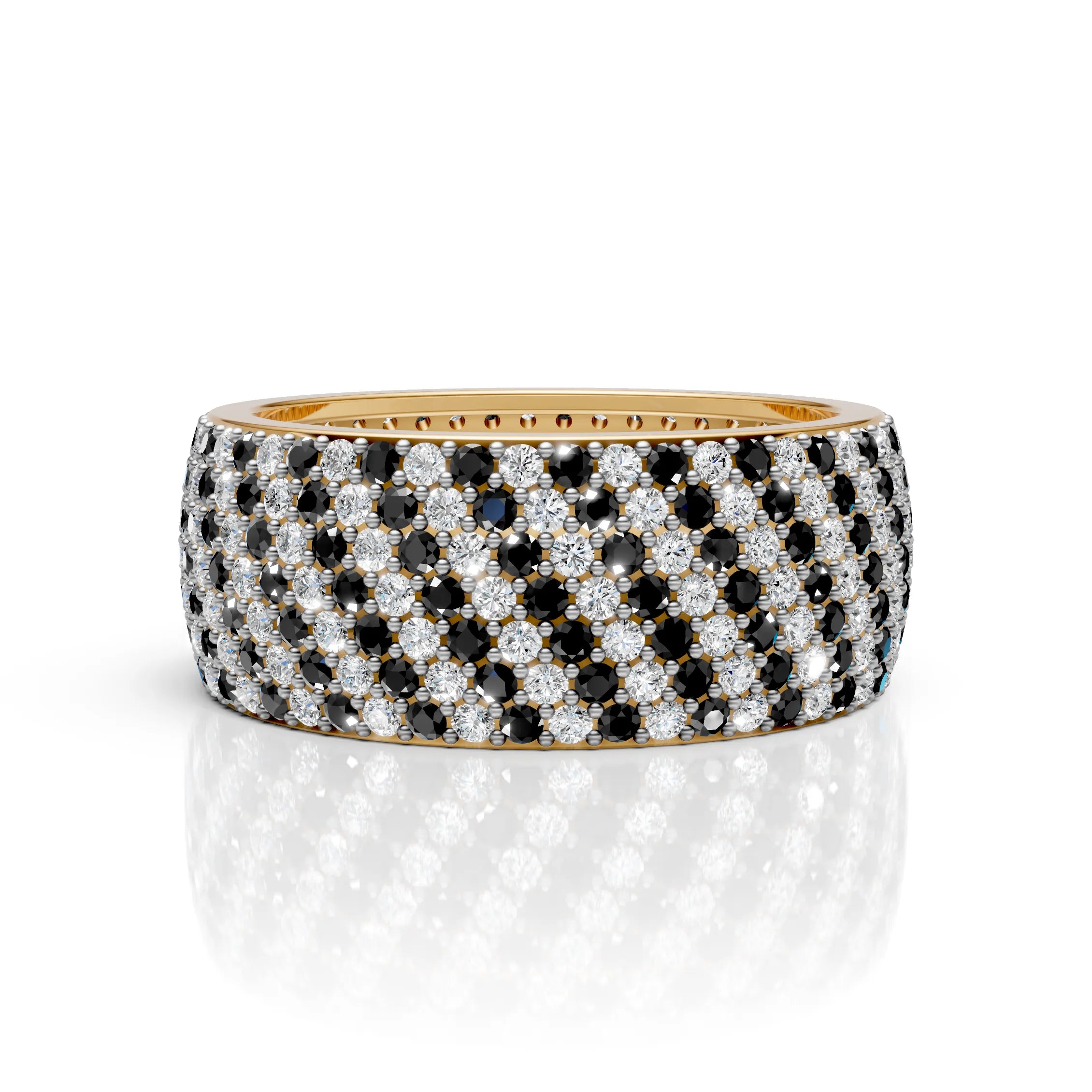 7-Line Black & White Montubhai’s Ring