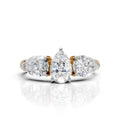 Classic Three Stone Pear Diamond Ring